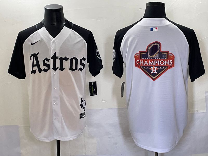 Men 2025 Houston Astros Blank White Black Five generations Joint Name Nike MLB Jersey style 25